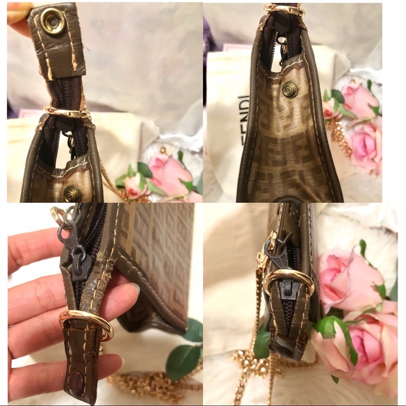 ❤️Auth❤️Beautiful Fendi Zucchino Zucca Monogram FF Logo Shoulder/Crossbody✨ - Picture 8 of 12